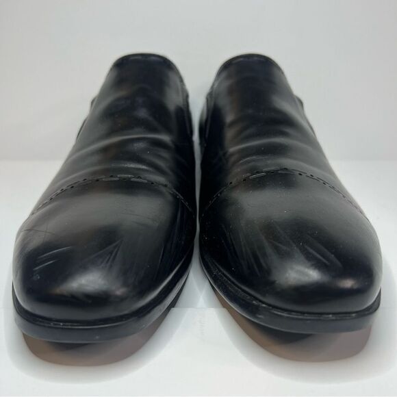 Kenneth Cole Reaction Eddy Brogue Slip On Black Loafers - Picture 5 of 12